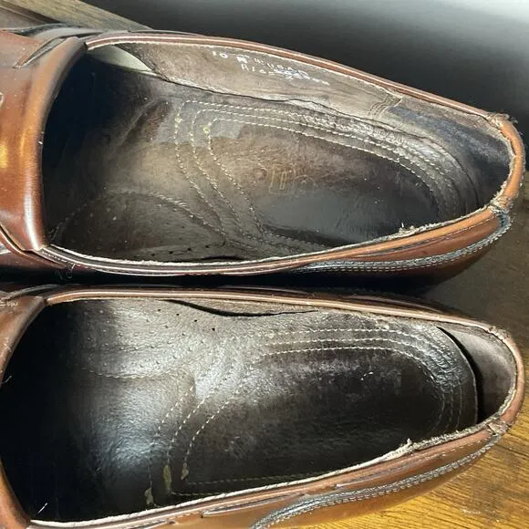 Vintage Dexter Tassel Loafers 10M USA Made Brown Leather Kiltie Wingtip Shoes