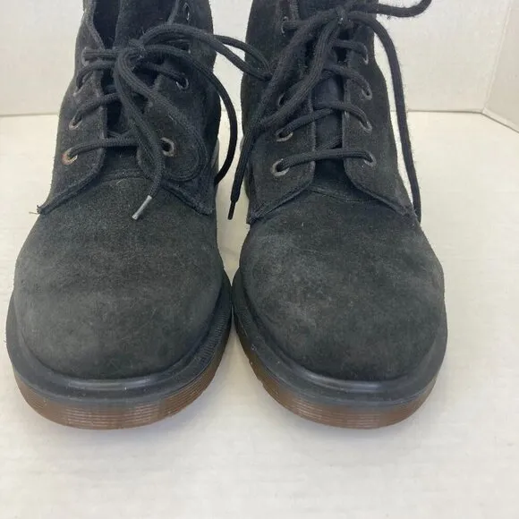 Vintage Dr Martens Suede Boots England Womens 10 Black Desert Lace Up Ankle Doc