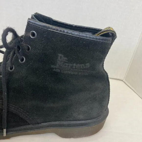 Vintage Dr Martens Suede Boots England Womens 10 Black Desert Lace Up Ankle Doc