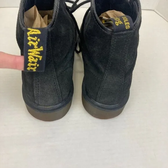Vintage Dr Martens Suede Boots England Womens 10 Black Desert Lace Up Ankle Doc