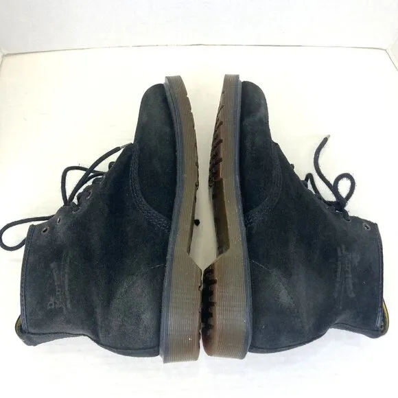 Vintage Dr Martens Suede Boots England Womens 10 Black Desert Lace Up Ankle Doc