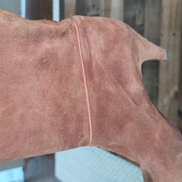 Vintage Emme Uno Knee High British Tan Suede Leather Boots Sz 7.5 Women