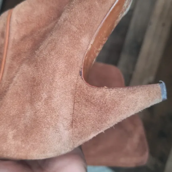 Vintage Emme Uno Knee High British Tan Suede Leather Boots Sz 7.5 Women