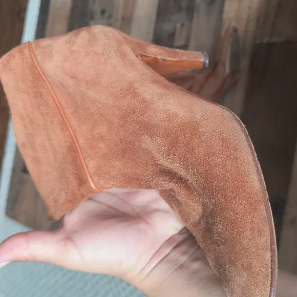Vintage Emme Uno Knee High British Tan Suede Leather Boots Sz 7.5 Women