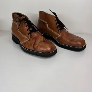Vintage Foot-so-Port Brown Leather Ankle Boots Mens Size 8C By Supreme