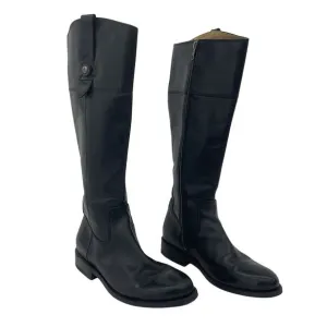 Vintage Frye Jayden Button Black Leather Riding Boots, Women's 8.5B, Preowned