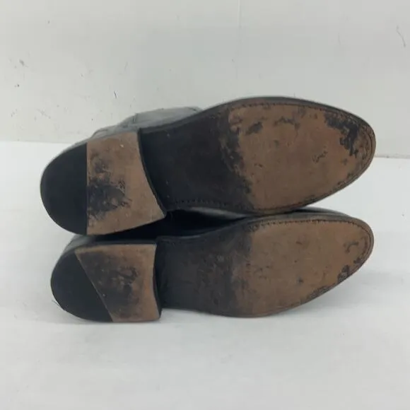 Vintage Frye Jayden Button Black Leather Riding Boots, Women's 8.5B, Preowned