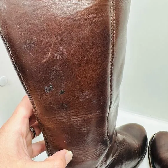 Vintage Frye Melissa Button Cognac Tall Riding Boots size  7