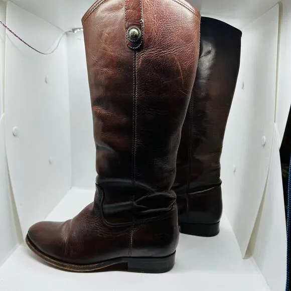 Vintage Frye Melissa Button Cognac Tall Riding Boots size  7