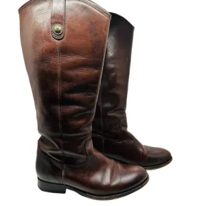 Vintage Frye Melissa Button Cognac Tall Riding Boots size  7