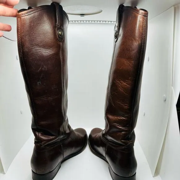 Vintage Frye Melissa Button Cognac Tall Riding Boots size  7