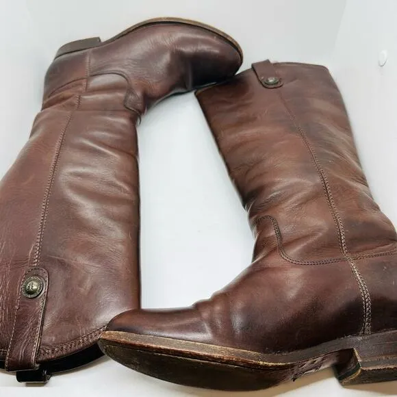 Vintage Frye Melissa Button Cognac Tall Riding Boots size  7