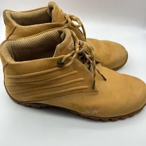 Vintage Fubu Leather Tan Desert Work Boots Hightop Chukka Hybrid Size 12
