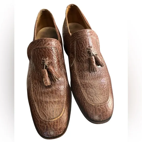 Vintage Genuine leather loafers with Tassels Made in England