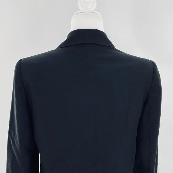 VINTAGE HALSTON Black Label Black Jacket Classic Full Zip Spread Collar Size 6