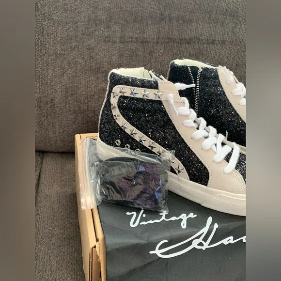 Vintage Havana Dormy Glitter High Top Sneaker Stars Studs Women's NIB 🌴