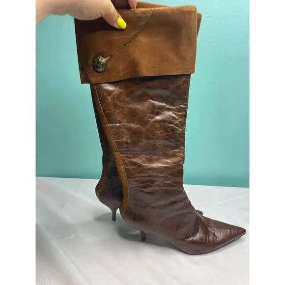 Vintage Leather riding boots with Unique Embellishment‎