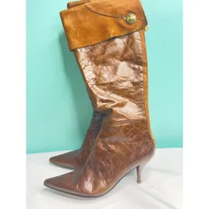 Vintage Leather riding boots with Unique Embellishment‎