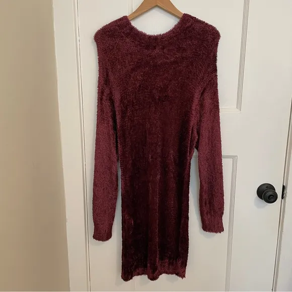 VINTAGE LYNN‎ CHRISTOPHER KNITWEAR Sweater Dress, Handloomed, Pink-Burgundy