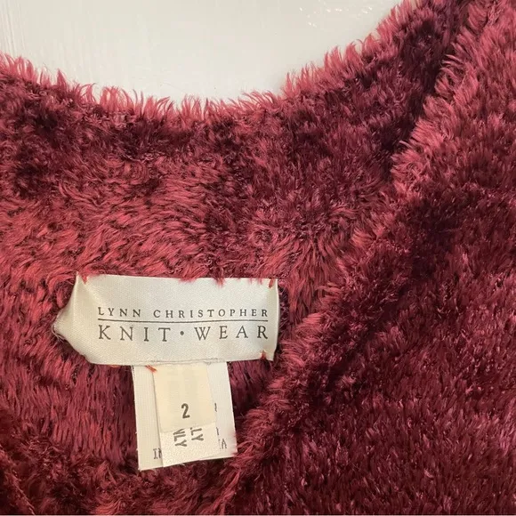 VINTAGE LYNN‎ CHRISTOPHER KNITWEAR Sweater Dress, Handloomed, Pink-Burgundy