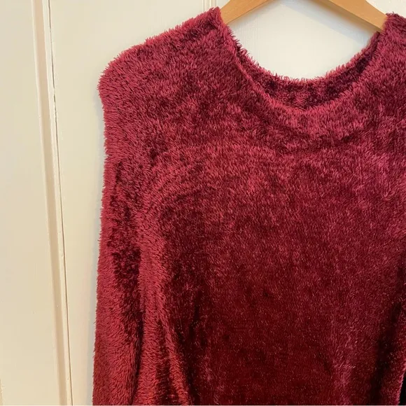 VINTAGE LYNN‎ CHRISTOPHER KNITWEAR Sweater Dress, Handloomed, Pink-Burgundy