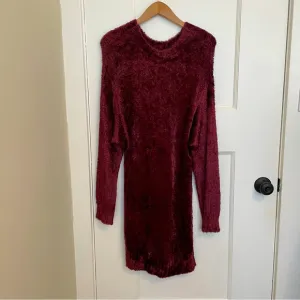 VINTAGE LYNN‎ CHRISTOPHER KNITWEAR Sweater Dress, Handloomed, Pink-Burgundy