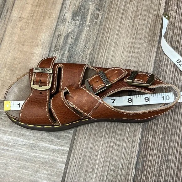 Vintage Made in England Dr. Martens 8209 Brown Platform Sandals Y2K