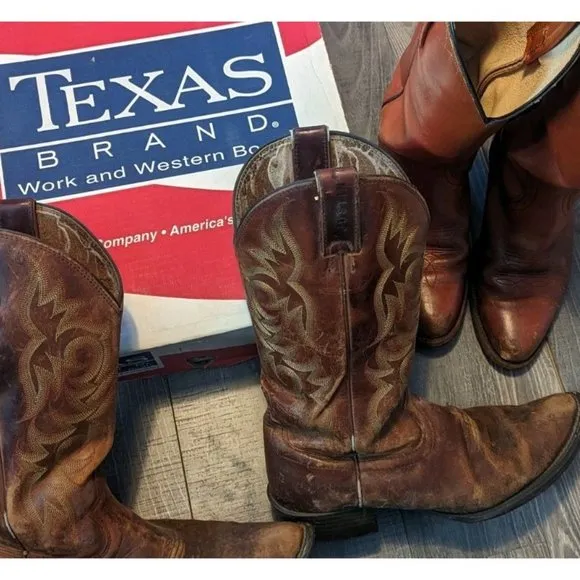 Vintage Men's Cowboy‎ Boots Size 9.5D Frye Justin *Damaged Project