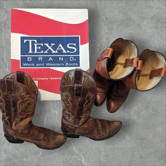 Vintage Men's Cowboy‎ Boots Size 9.5D Frye Justin *Damaged Project