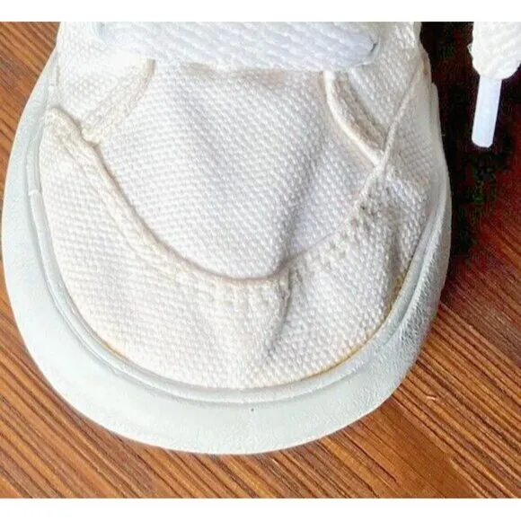 Vintage Nike - White Canvas, Blue Swoosh Logo Sneakers, Toddler 4.5 - Circa 2005
