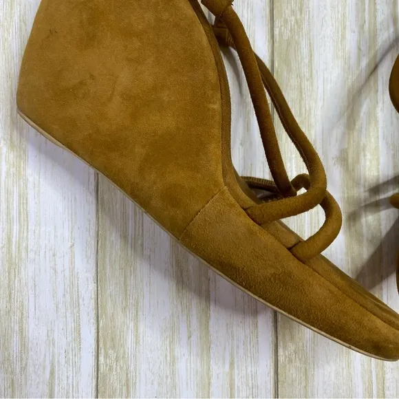 Vintage Prada Y2K Brown Suede Platform Wedge Sandals
