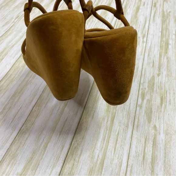 Vintage Prada Y2K Brown Suede Platform Wedge Sandals