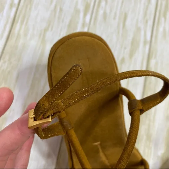 Vintage Prada Y2K Brown Suede Platform Wedge Sandals