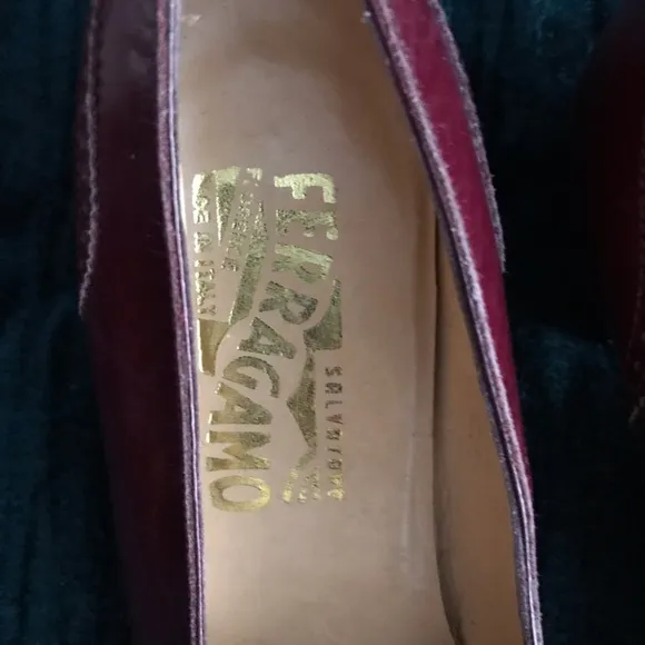 Vintage Salvatore Ferragamo Oxford Heels 7.5 shoes burgundy red brown loafers