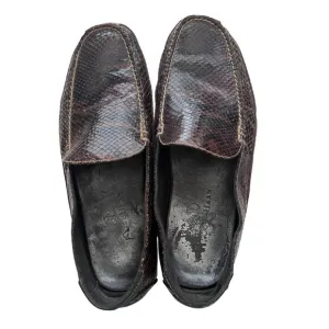Vintage Snakeskin Embossed Leather Loafers For Men By Cole Haan Size 10