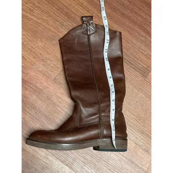 Vintage Tandy Leather Riding Boots Tall Knee High Brown Western Style