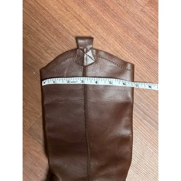 Vintage Tandy Leather Riding Boots Tall Knee High Brown Western Style