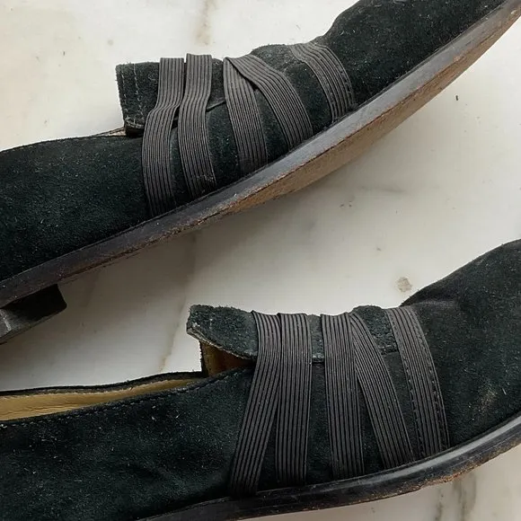 vintage TOKIO KUMAGAI Black Suede Pull On Loafers