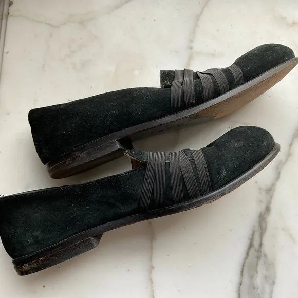 vintage TOKIO KUMAGAI Black Suede Pull On Loafers