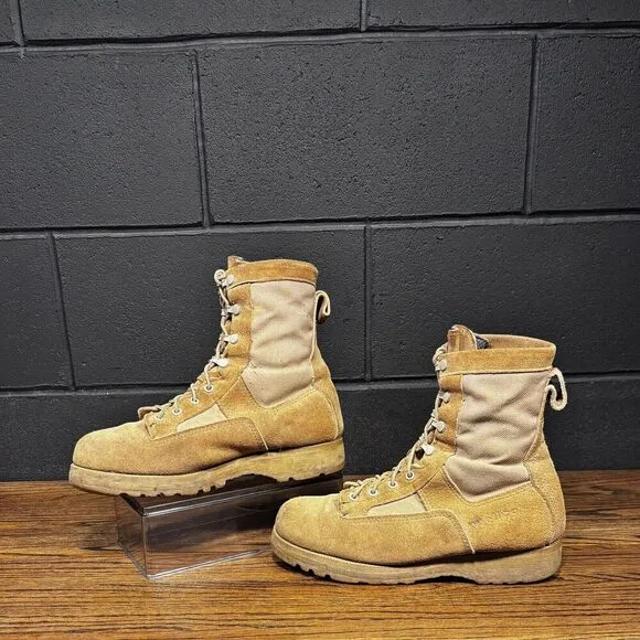 Vintage Wellco Desert Tan Leather Tactical Combat Boots USGI Men’s 8.5 Wide
