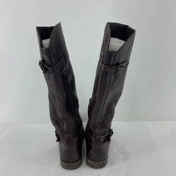 Vintage White Label FRYE Tall Brown Leather Riding Boots Womens Size 9B Preowned