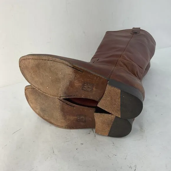 Vintage White Label FRYE Women's Brown Leather Riding Boots Size 9B Preowned