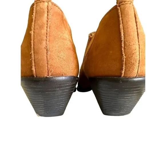 Vintage Zodiac Dazey Brown Leather Suede Western bootie  ankle boho 90s 10M