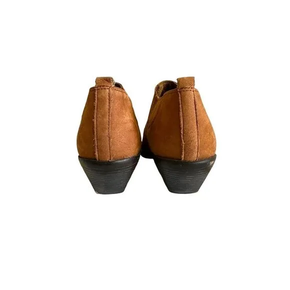 Vintage Zodiac Dazey Brown Leather Suede Western bootie  ankle boho 90s 10M