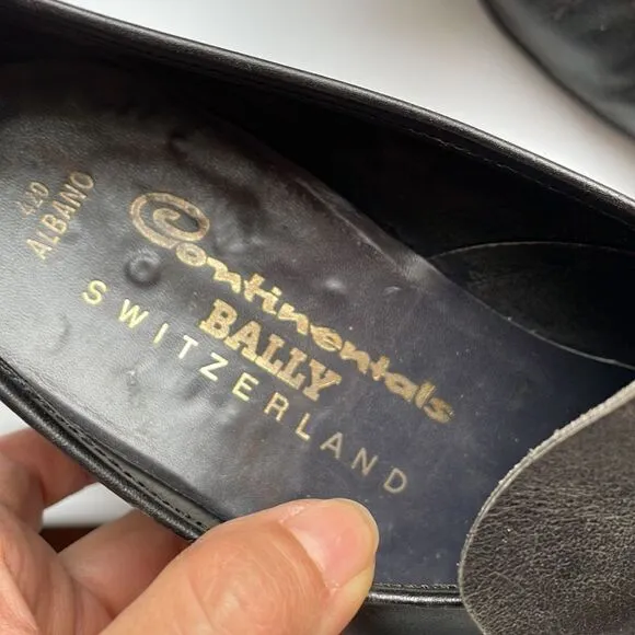 Vintage Bally of Switzerland Albano black leather slip on loafers