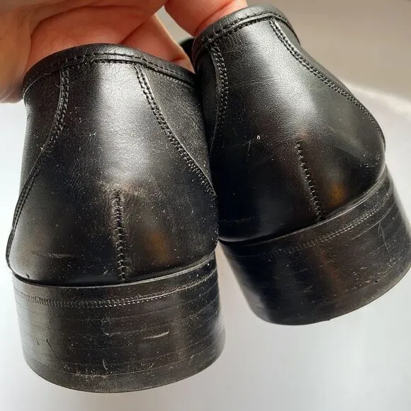 Vintage Bally of Switzerland Albano black leather slip on loafers