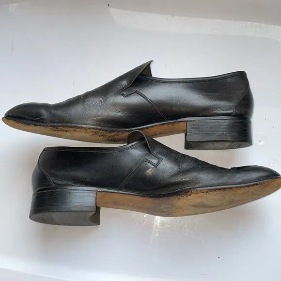 Vintage Bally of Switzerland Albano black leather slip on loafers