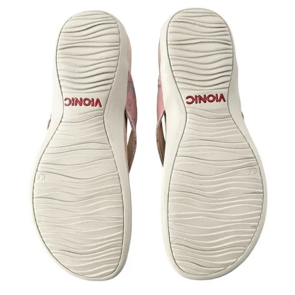 Vionic Bella II Thong Sandal Peach Botanical Women’s Size 9