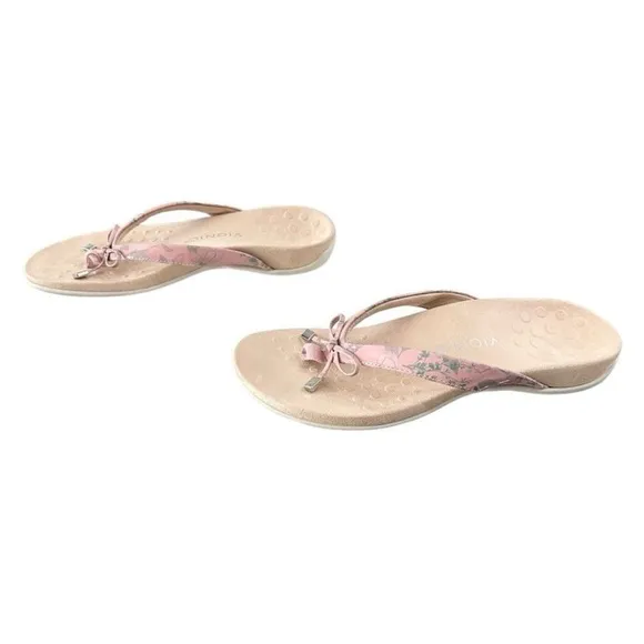 Vionic Bella II Thong Sandal Peach Botanical Women’s Size 9