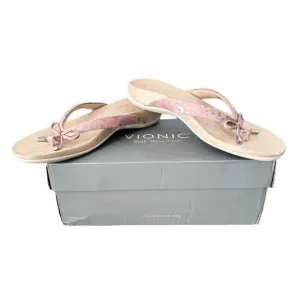 Vionic Bella II Thong Sandal Peach Botanical Women’s Size 9